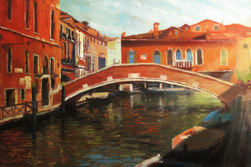 Acrylic Painting: Venice Scene