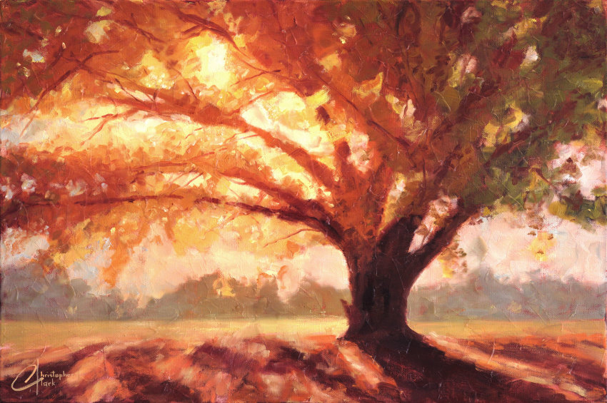 Autumn Scene Acrylic Painting